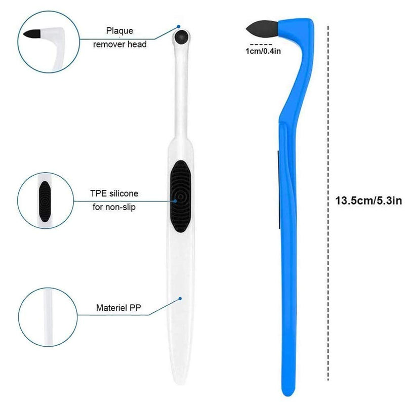 RMFC 2PCS Tartar Remover Tooth Cleaning, Tooth Stain Eraser, Teeth Cleaning Kit Removes Plaque & Impurities for Teeth, Teeth Polishing Tooth Stain Remover（White & Blue） - NewNest Australia
