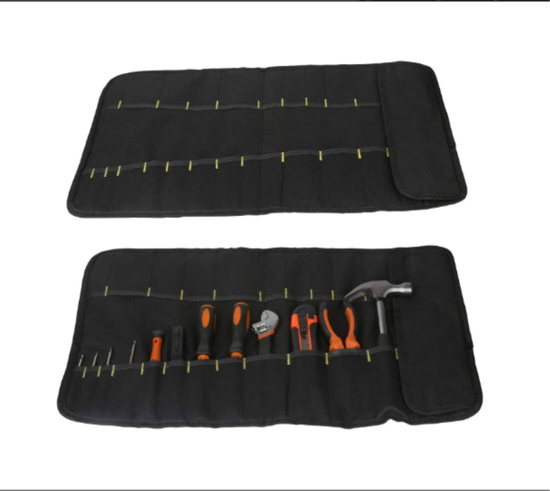 32 Pocket Tool Roll Organizer - Wrench Organizer & Tool Pouch - Wrench Roll Includes Pouches for 10 Sockets Pouch Kit for for electricians, mechanics, handyman or any other professional (Black) - NewNest Australia