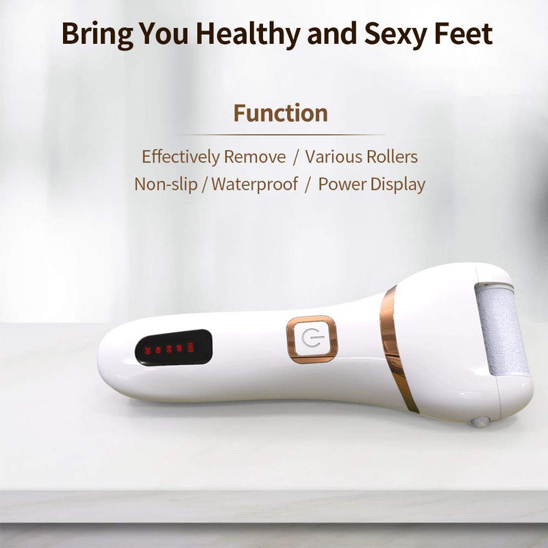 Electric Foot File, DIOZO Rechargeable Waterproof Hard Skin Remover with 3 Rollers and 2 speeds, Remove Cracked Heels and Dead Skin Within Minutes - NewNest Australia