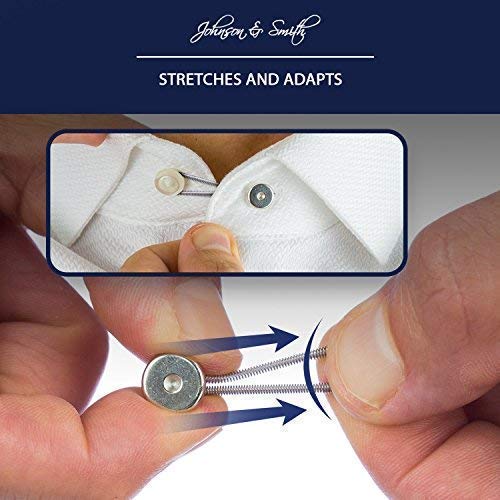 Johnson & Smith Collar Extenders/Neck Extender/Wonder Button for 1/2 Size Expansion of Men Dress Shirts, 5 +1 Pack, 3/8" - NewNest Australia