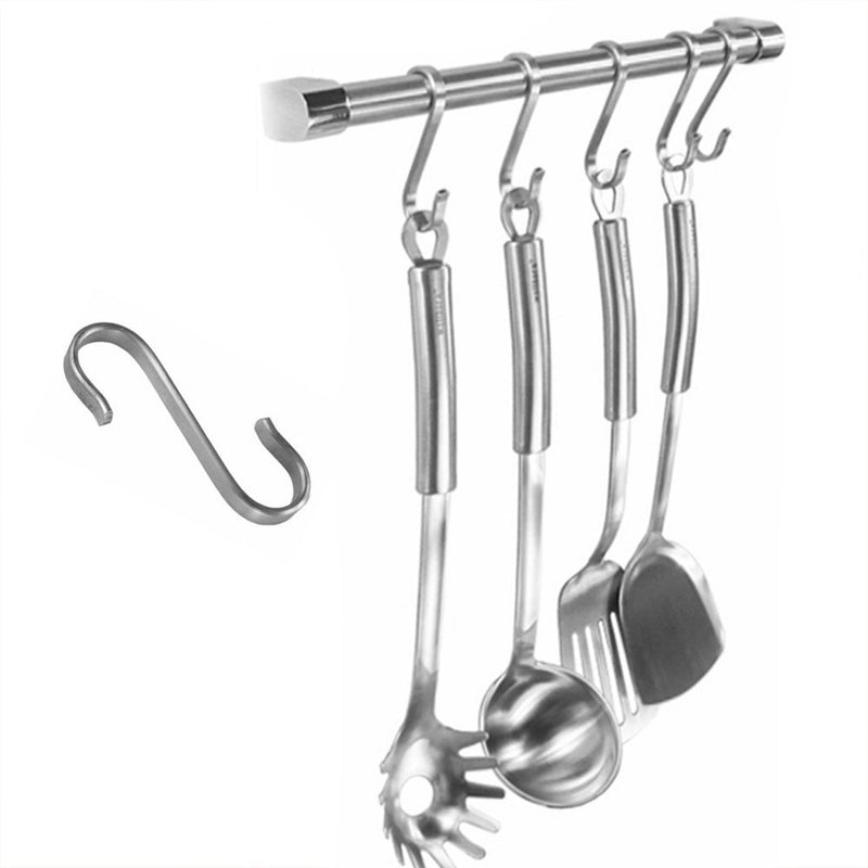 NewNest Australia - Gocomcom Honbay 10 Pcs Stainless Steel S Hooks Kitchen Cooking Utensils Spoon Pan Pot Hanging Hooks Hangers 