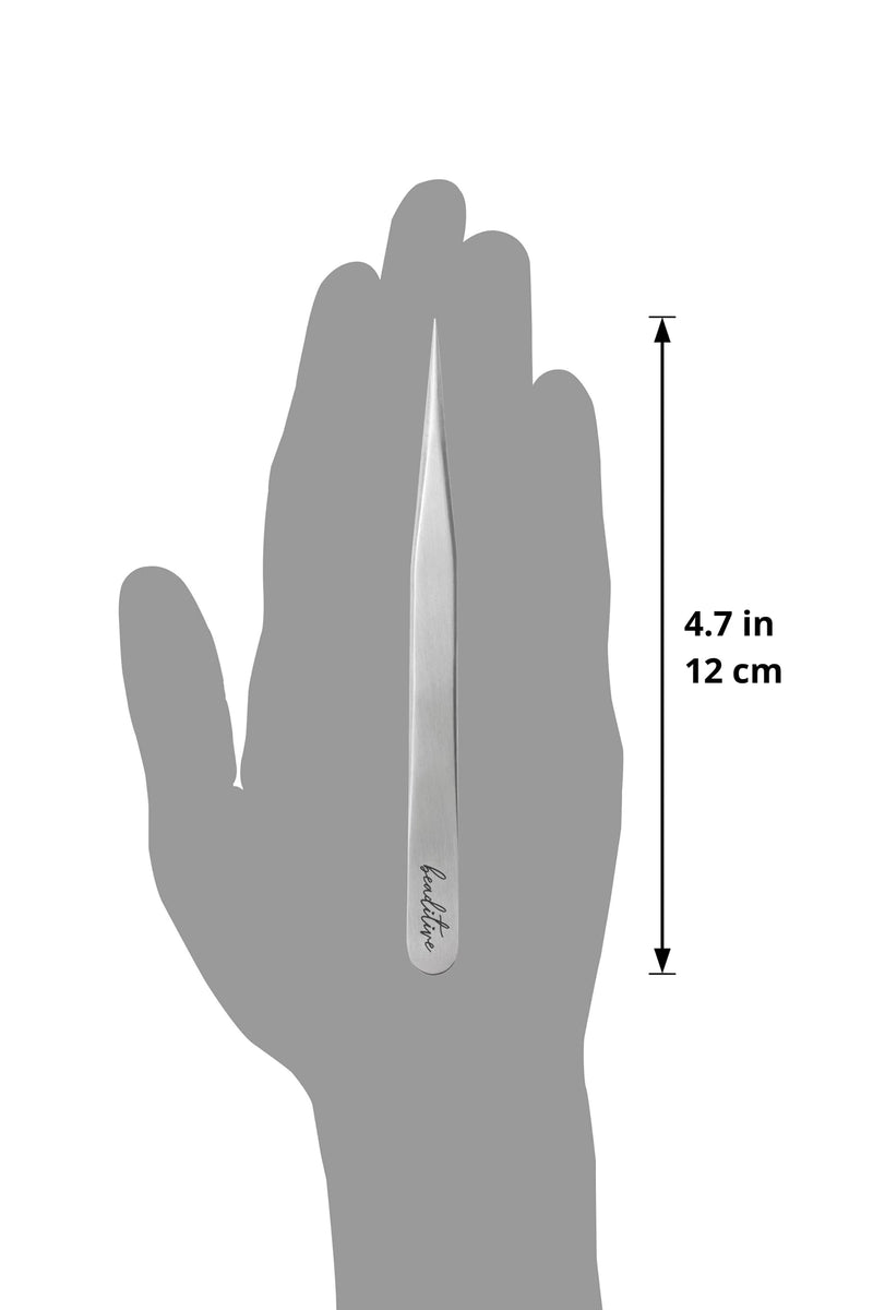 Beaditive High Precision Tweezers 3 Pack - 4.7" Craft Tweezers for Sewing, Beading & DIY Crafts - Non-Serrated Jewelry Tweezer Set with Fine Point Tips - Stainless Steel Needle Nose Hobby Tweezers - NewNest Australia