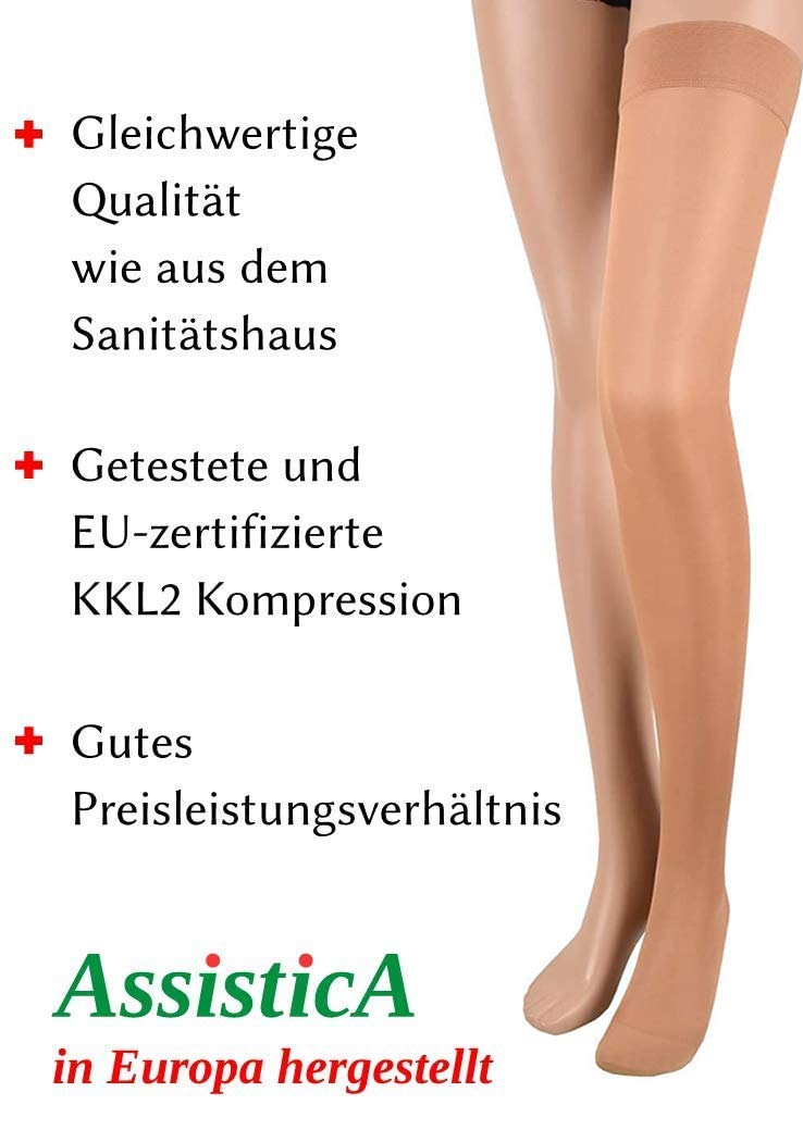 23-32 Mmhg Assistica Class 2 Medical Compression Stockings With Closed Toe Replacement Stockings / Alternative To Orthopedic Stockings From The Sanitary House (158-170 Cm/Medium, Beige) - NewNest Australia