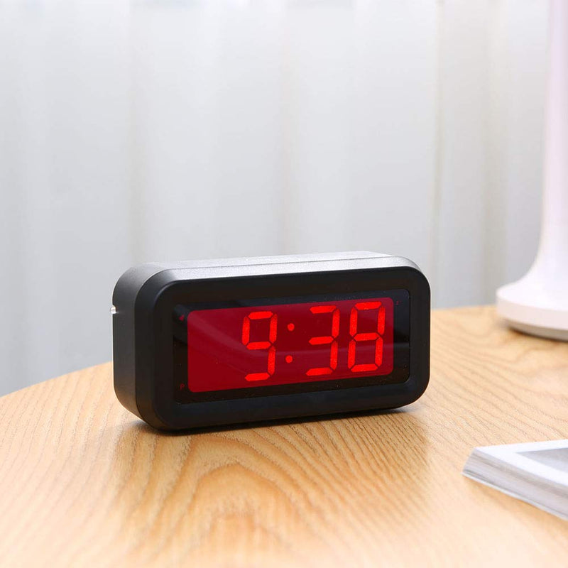 NewNest Australia - EUTUKEY Bedroom Alarm Clock Battery Operated Only, 4" LED Screen, Big Red Digit Display, 2 Levels of Automatic Dimming, Snooze, 12/24h, Easy Digital Clock for Kids and Adults, Elderly, Boys, Girls 