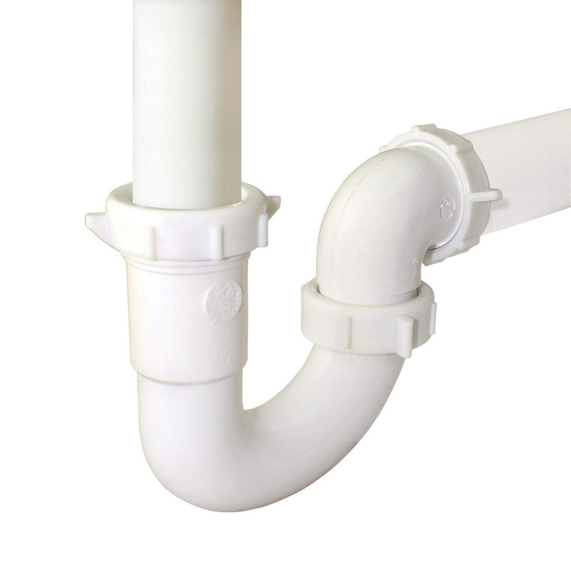 Keeney 500K 1-1/2-Inch or 1-1/4-Inch by 1-1/2-Inch Sink Trap with Elbow, Connects to Schedule 40, White - NewNest Australia