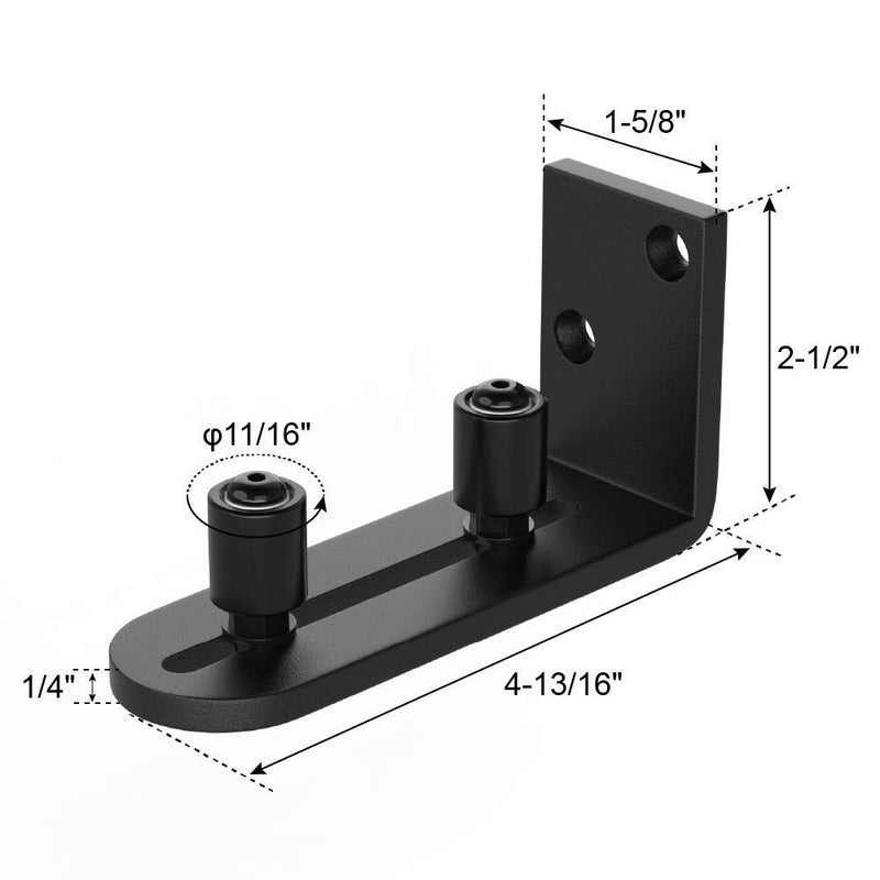 WINSOON New Sliding Barn Door Floor Guides Adjustable Stay Roller Hardware Kit,Smooth Ball Bearings,Flat Bottom Design,Flush with Floor, Wall Mount Roller Guide for Small Space,Black 1 - NewNest Australia
