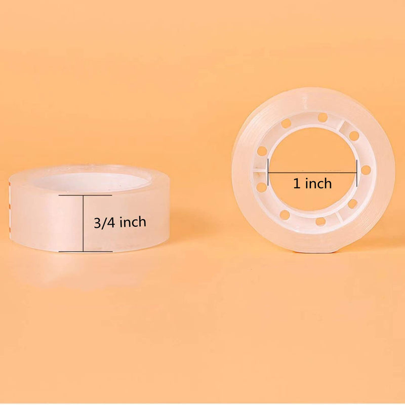 MJUNM 12 Rolls Transparent Tape Refills Rolls 3/4-Inch x 1000 inch, 1 inch Core, Clear Gift Wrapping Tape Refill Roll for Office, Home, School - NewNest Australia