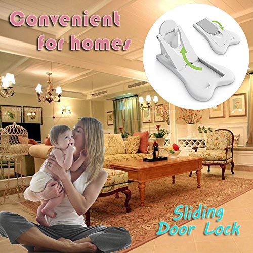 Sliding Door Lock for Child Safety 4 Pack, Baby Proof Lock for Patio, Closet, Shower, Window, Wardrobe, Childproof Cupboard Kitchen Cabinet Glass Door Latch, No Tools Needed - NewNest Australia