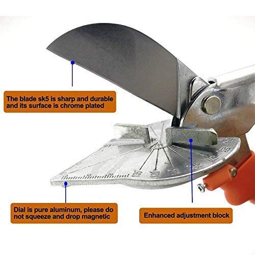 Multi Angle Miter Shear Cutter, 45-135 Degree Adjustable Angle Scissors Trim Shears Hand Tools for Cutting Soft Wood, Plastic, PVC and Other - NewNest Australia