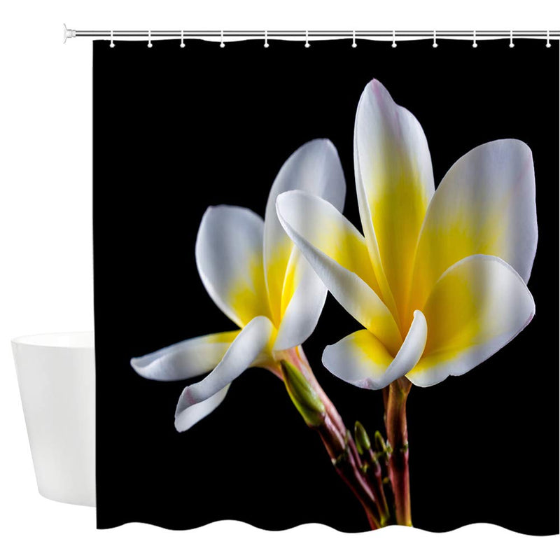 DMTTY Fabric Floral Shower Curtain White Calla Lily Spring Flower Bathroom Curtain 72x72 Inches Fabric Bathroom Accessories Polyester with Hooks 72" X 72" White Black - NewNest Australia