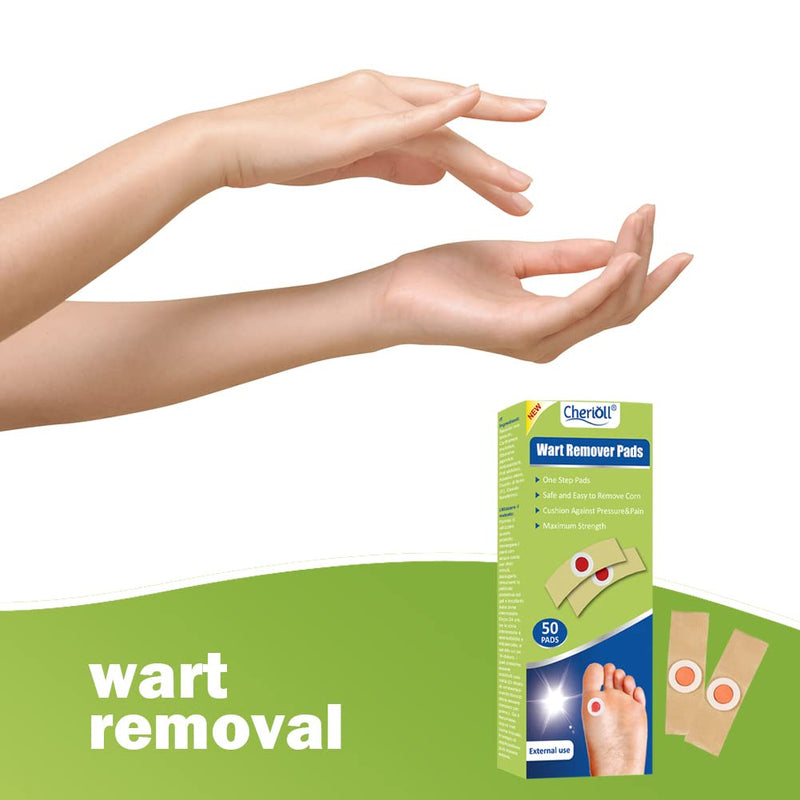 Wart Remover, Wart Remover Pads, 50pcsWart Treatment, Wart Remover for Hands, Feet, Feet Callus Remove, Verruca and Wart, Relief Pain Removal Warts Plaster, Soften Skin Cutting Sticker Toe Protector - NewNest Australia