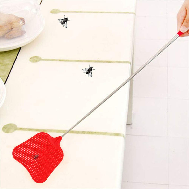 foxany Fly Swatters Extendable, Durable Plastic Fly Swatter Heavy Duty Set, Telescopic Flyswatter with Stainless Steel Handle for Indoor/Outdoor/Office (3 Pack) - NewNest Australia