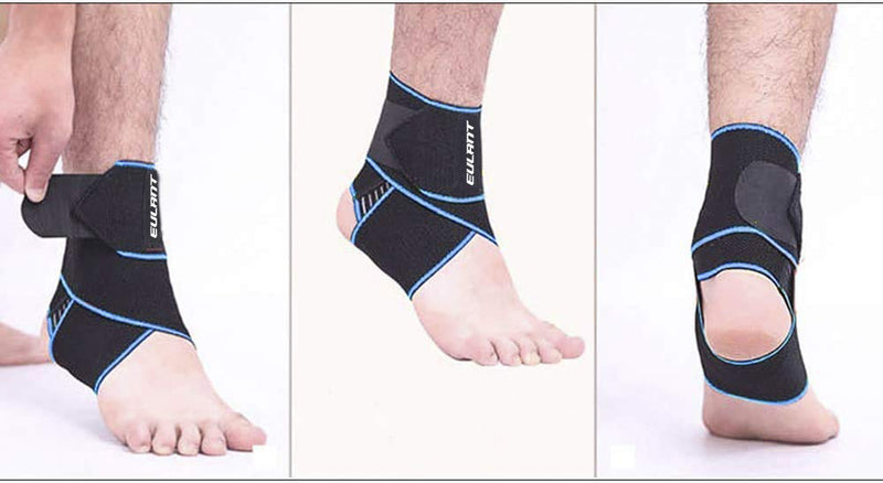 Eulant Ankle Bandage, 2 Pieces Ankle Bandage, Adjustable Ankle Bandage With Non-Slip Silicone Strips, Highly Elastic Foot Bandage For Volleyball, Football, Running, Cycling, 85 Cm - NewNest Australia