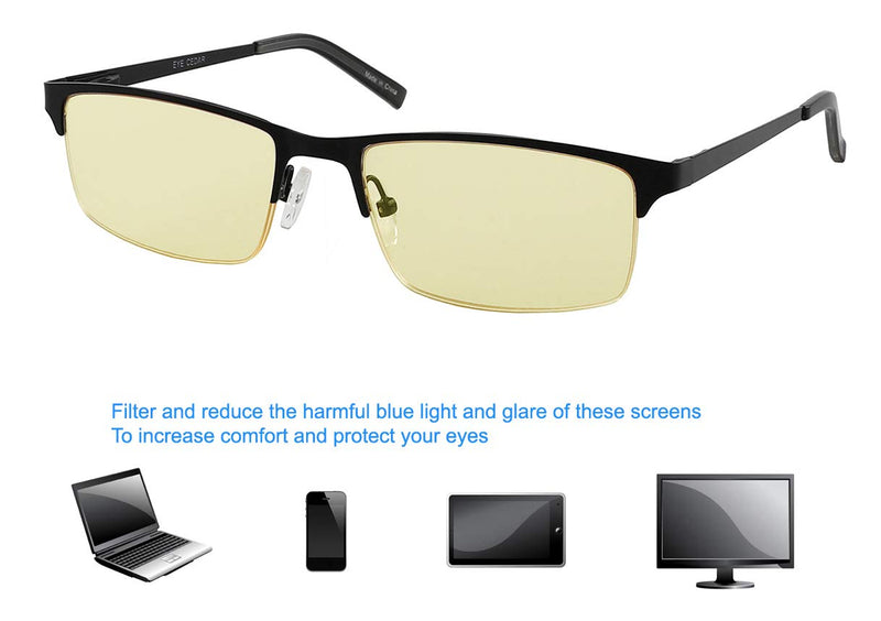 Amcedar 5-Pack Reading Glasses Men Metal Half-Frame Spring Hinges Rectangle Style Stainless Steel Material Includes Computer Readers +1.00 5 Pairs Mix 1.0 x - NewNest Australia