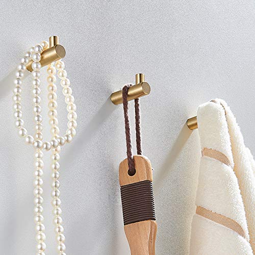 NewNest Australia - Pack of 4, Gold Brass Decorative Wall Hooks Towel Hook, Coat Hook Hangers Wall Mounted (L-Shaped) L-Shaped 