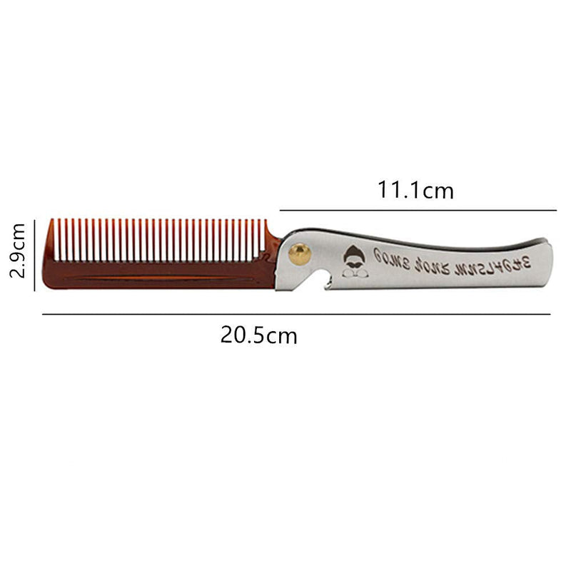 Hair and beard comb, stainless steel comb, mustache shaping comb, pocket beard comb, for men, sliver - NewNest Australia