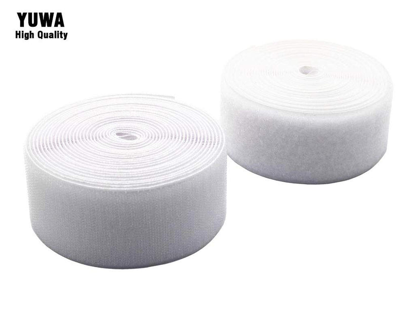 Yuwa 2 Inch Wide White Hook and Loop Magic Tape Sew-On Fastener Nylon for DIY Craft Non Adhesive (9 Yards) (White) - NewNest Australia
