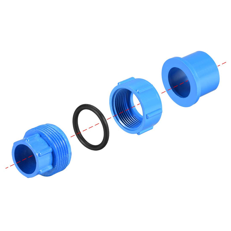 uxcell 20mm X 20mm PVC Pipe Fitting Union Solvent Socket Quick Connector Blue 2pcs - NewNest Australia