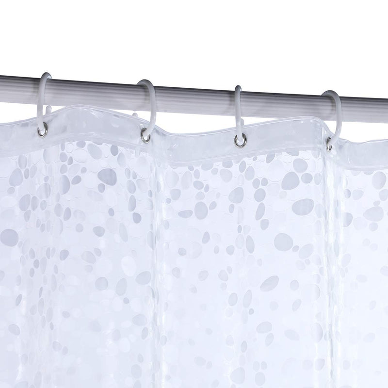 Shower Curtain Liner 75 Inches Long, 3D EVA Translucent Heavy Duty Weighted Vinyl Shower Liner with 3 Strong Magnets for Bathroom Spa Hotel, Pebble, 72x75 Inch Longer/72"W X 75"H'' 3d Pebble - NewNest Australia