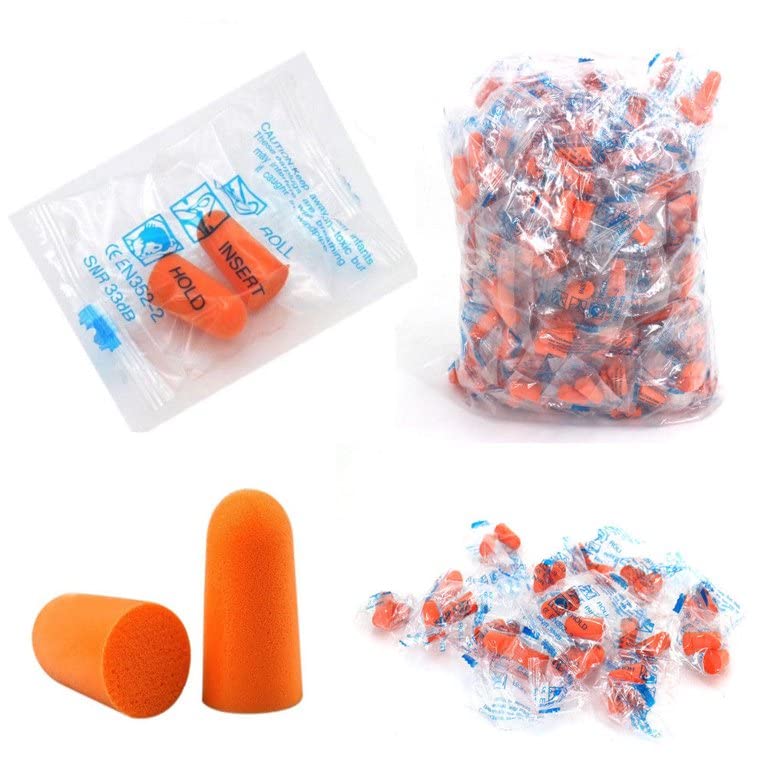Ear Plug -100 Pairs- Orange Soft Foam Ear Plug 38dB SNR Adult Kids Noise Cancelling and for Sleeping, Snoring, Work, Studying, Loud Noise Sound Blocking Reduction Earplugs Poly Bags - NewNest Australia