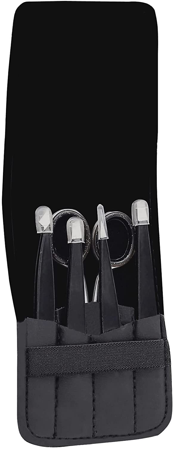 Aftren Professional Stainless Steel Eyebrow Tweezers Set, Best Precision Tweezers For Eyebrow Plucking, Facial Hair And Blackhead Ingrown Hair Remover (Black) - NewNest Australia