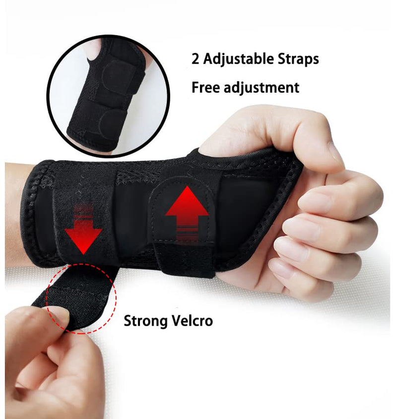 HYCOPROT Wrist Support with Metal Splint, Adjustable Breathable Wrist Splint, Wrist Brace for Sprains, RSI, Arthritis and Tendonitis (L/XL, Black, Right) Black-Right Hand L/XL (Pack of 1) - NewNest Australia