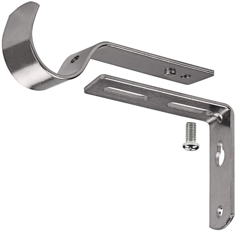 Curtain Rod Bracket Set of 2 for 7/8 or 1 Inch Rods, Adjustable - Satin Nickel 2set - NewNest Australia