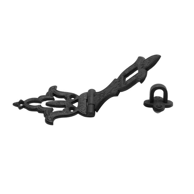 Black Iron Hasp Lock 8.25" X 2.75" Heavy Duty Rust Resistant Hasp Door Latches Safety Padlock Clasps for Cabinets, Farmhouse Barn Gate Or Garage Doors | Renovators Supply Manufacturing Pack of 1 - NewNest Australia