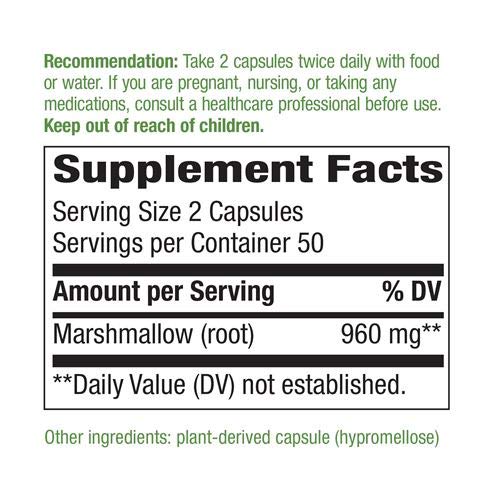 Natures Way Marshmallow Root, 455mg 100 Capsules, Packaging May Vary - NewNest Australia