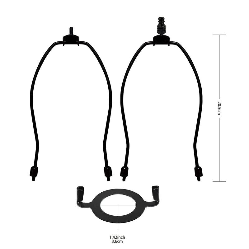 Lamp Shade Harps Holder Adjustable Kit - 8 10 Inch with E26 UNO Light Base Set Lampshades parts for Table and Floor Lamps finials Bracket Light Fitting - 2 Pack (Black, 8 Inch) Black - NewNest Australia