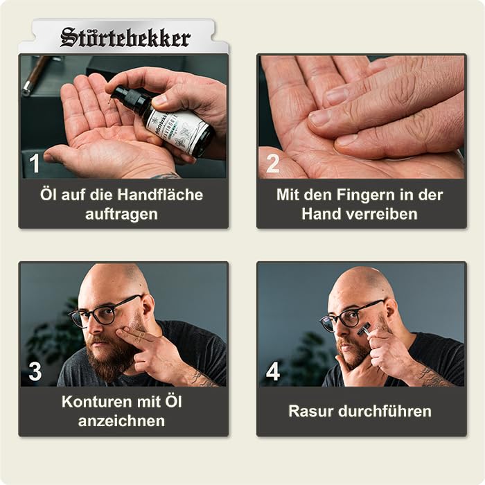 Störtebekker® Premium shaving oil for shaving preparation - shaving the contours - 50ml shaving oil - shaving oil for men with a pleasant scent - after shave for men - high-quality ingredients - Made in Germany - NewNest Australia