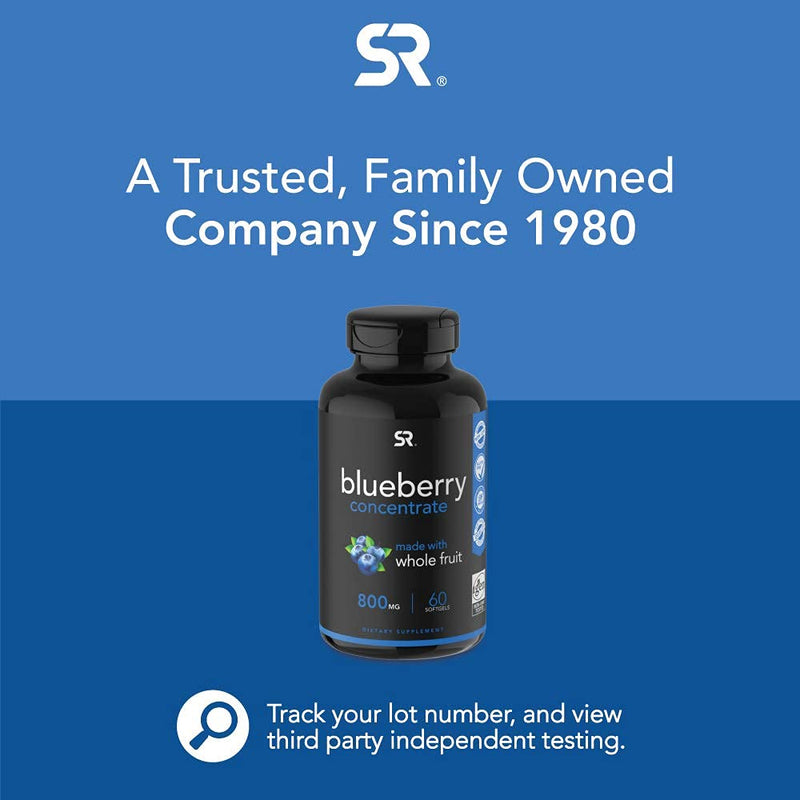 Whole Fruit Blueberry Concentrate Made from Organic Blueberries ~ Non-GMO & Gluten Free (60 Liquid Softgels) - NewNest Australia