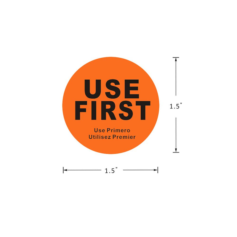 Hcode 1.5 inch “Use First” Inventory Control Label Permanent Adhesive Restaurant Quality Food Labels Orange - NewNest Australia