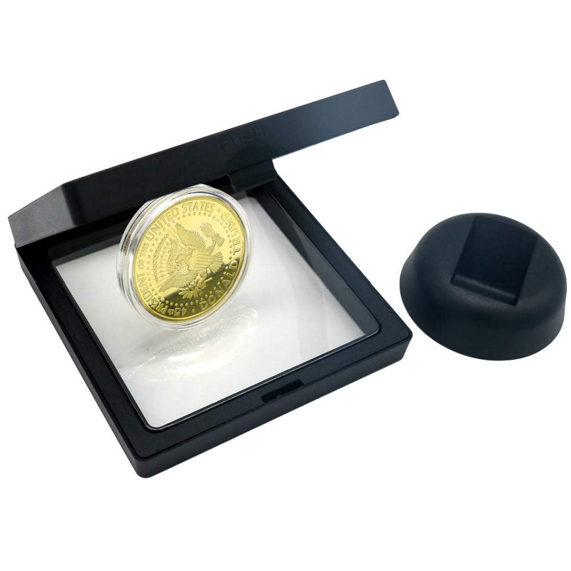 NewNest Australia - HillSpring Challenge Coins Display Stand, Medallion Jewelry Specimen Holder, Military Medal Clear Floating Frame Case Box 