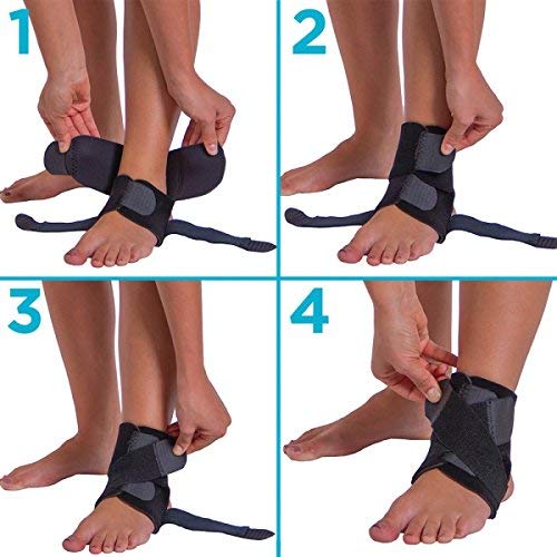 BraceAbility Neoprene Water-Resistant Ankle Brace | Compression Foot Wrap for Swimming, Running, Surfing, Diving, Exercise, Athletic Support & Protection, Sprains, Tendonitis and PTTD Pain (S/M) Small/Medium (Pack of 1) - NewNest Australia