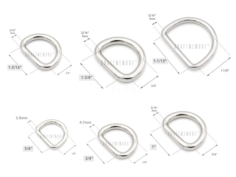 CRAFTMEMORE 6pcs D-Ring Findings Purse Belt Strap Loop Quality Finish Purse Making D Rings SCD1 15mm (5/8") Brushed Brass - NewNest Australia