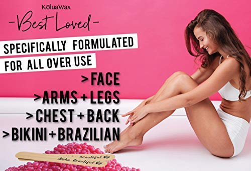 Hard Wax Beads for Hair Removal – All in One Body Formula – Our Most Versatile Wax for Face, Bikini, Legs, Underarm, Back and Chest – Large 1lb Refill Pearl Beans for Wax Warmers – Pink Best Loved by KoluaWax - NewNest Australia