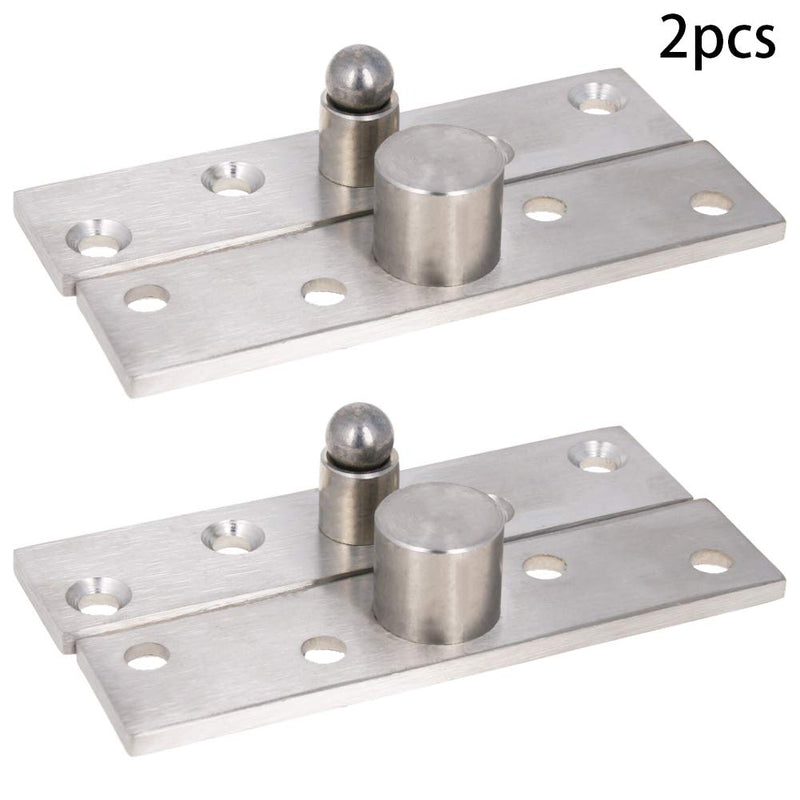 MroMax 2Sets Stainless Steel 360 Degree Rotation Hidden Door Pivot Hinge for Door Cabinet Cupboard Silver Tone 100 x 24mm 2 Pieces - NewNest Australia