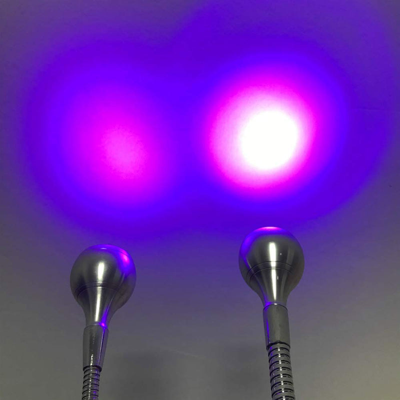 Upgraded Big Chip 395nm UV LED Black Light fixtures with Gooseneck and clamp for UV Gel Nail and Ultraviolet Curing, Portable Ultra Violet Blacklight 5V USB Input (Black 2W) - NewNest Australia