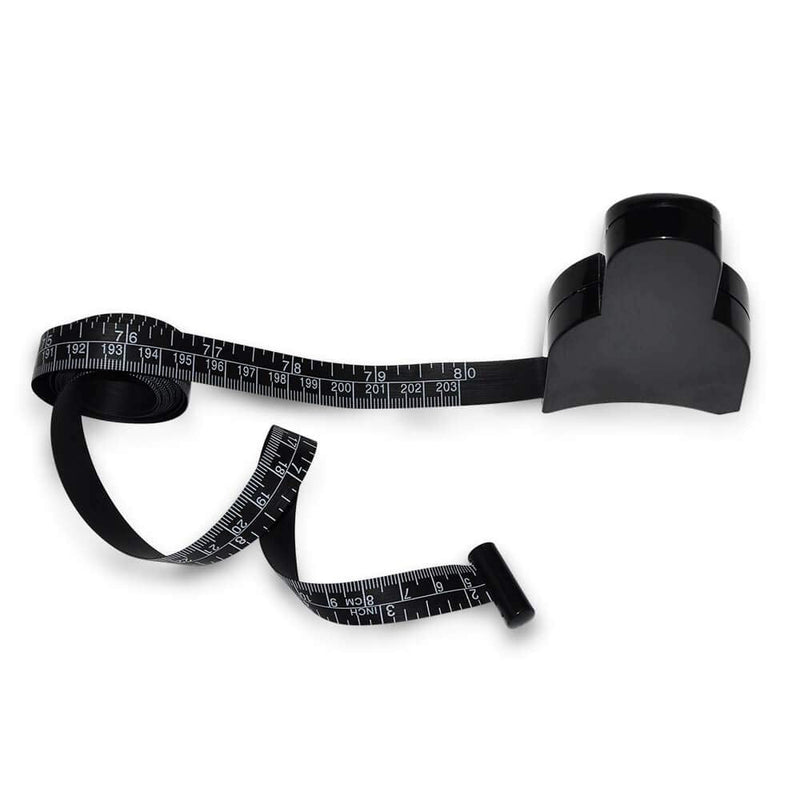 WIN TAPE 80'' 205cm Waist Body Tape Measure with Push Button, Measuring Waist and Arms (Black) Black - NewNest Australia