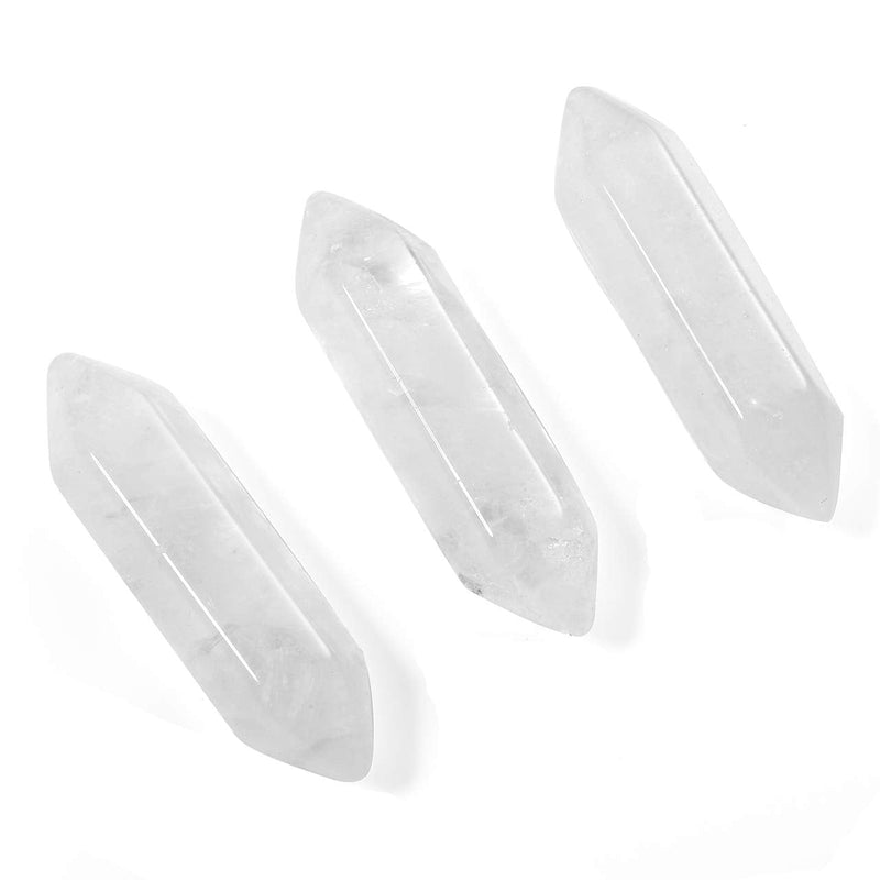CrystalTears Healing Crystal Wands Set Hexagonal Natural Amethyst Rose Quartz Clear Quartz Reiki Healing Quartz Crystals Points Bulk Gemstone for Meditation Crystal Therapy 1.18"-1.3" Amethyst+rose Quartz+clear Quartz - NewNest Australia