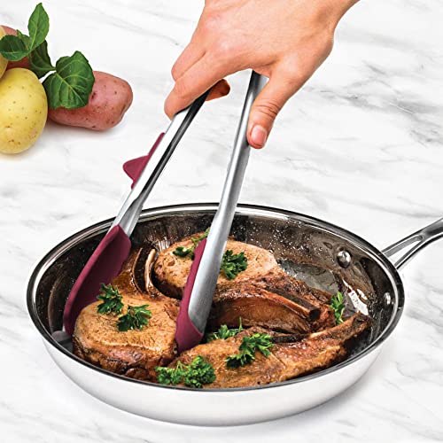 Tovolo Tip Top Tongs, Easy-Grip Kitchen Tongs for Cooking With Silicone Tips, Easy Locking Mechanism, Cooking Utensil With Resting Foot, Heat-Resistant & BPA-Free Silicone Tips - NewNest Australia