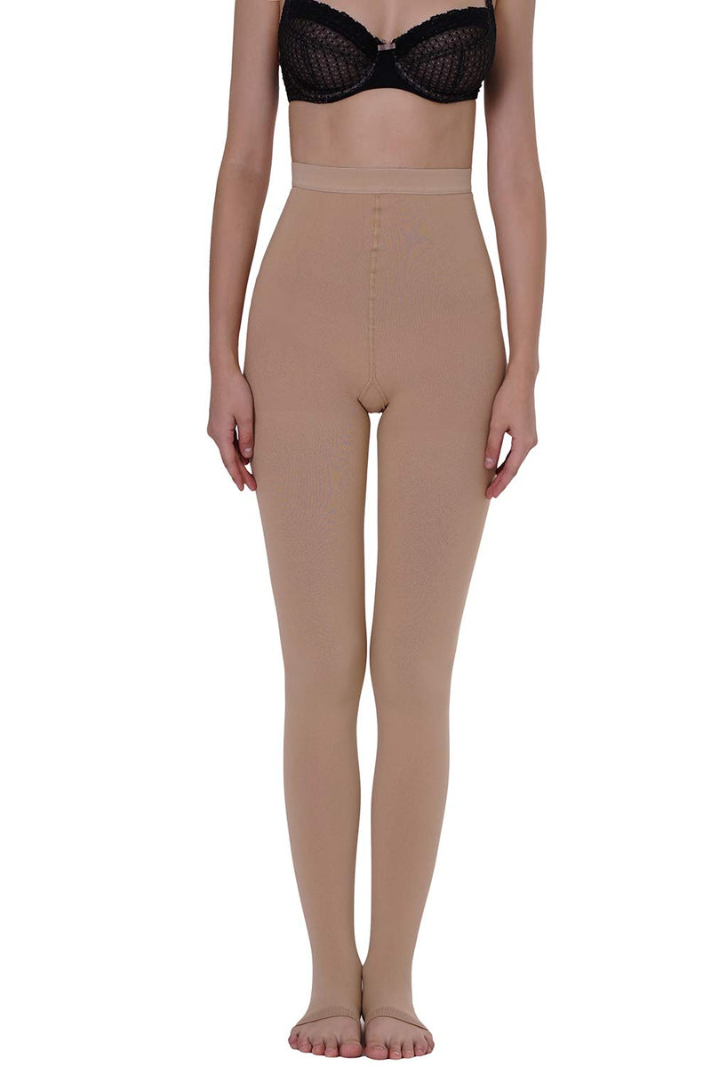 AMZAM® Medical Compression Pantyhose for Women & Men, Open Toe, Opaque, Firm Support 15-20mmHg Graduated Compression Stockings, Help Relieve Swelling Edema Varicose Veins, Nursing, Beige S Open Toe Beige - NewNest Australia