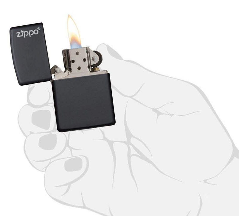 Zippo Matte Pocket Lighters Logo Black - NewNest Australia