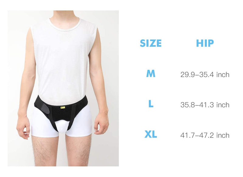 Tenbon Hernia Belt Truss for Single/Double Inguinal or Sports Hernia, Hernia Support Brace for Men for Women Pain Relief Recovery Strap with 2 Removable Compression Pads Comfortable Material Medium (Pack of 1) - NewNest Australia