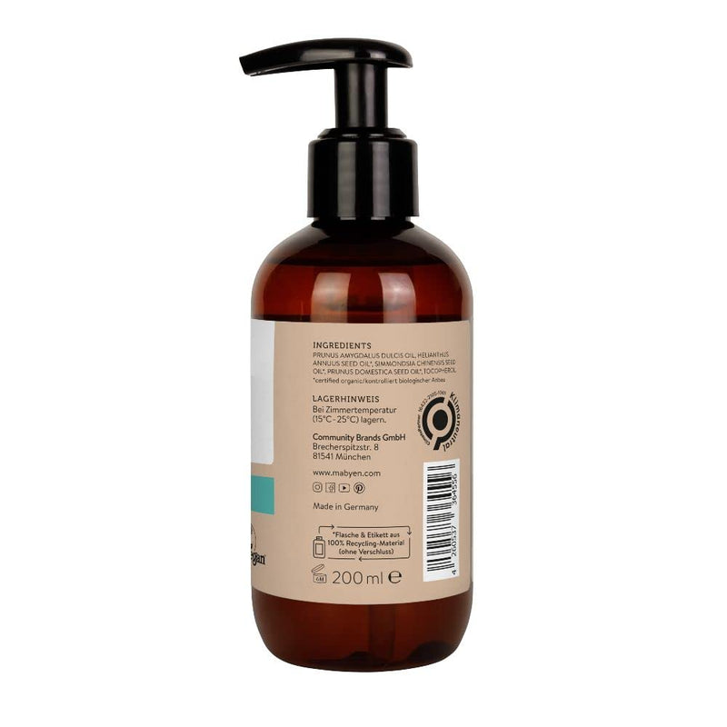 Mabyen Organic Baby Oil Almond | Baby Almond Oil Ideal For Baby Care And As Baby Massage Oil - 200 Ml In Practical Pump Bottle - Strengthens The Connection Between You And Your Baby - NewNest Australia