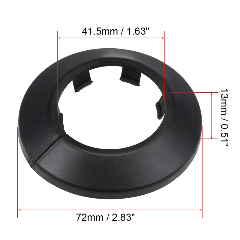 uxcell 40-41mm Pipe Cover Decoration PP Radiator Escutcheon Water Pipe Wall Cover Black 4 Pcs - NewNest Australia