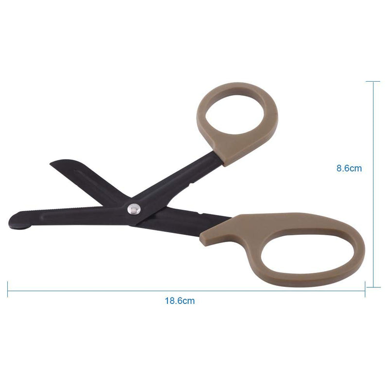 Bandage Scissors, 1pc 7" Stainless Steel Nurse Scissors, 18.3 x 9.2cm Paramedic First Aid Scissors Cut, for Cutting Nylon Fabrics, Ropes, Bandages, Clothes(Earthy) Earthy - NewNest Australia