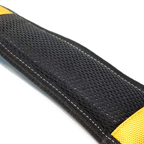 MELOTOUGH Magnetic Suspenders Tool Belt Suspenders with Large Moveable Phone Holder, Pencil Holder, Adjustable Size Padded Suspenders (Yellow) Yellow - NewNest Australia