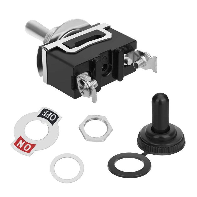 Heavy Duty Rocker Toggle,15A 250V 20A 125V SPST 2 Pin ON/Off Switch Metal Bat Waterproof Boot Cap Cover 6 Pieces Black - NewNest Australia